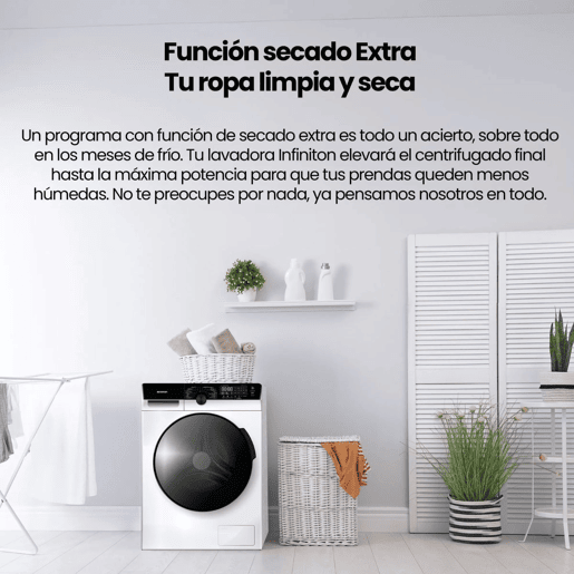 Máquina de Lavar e Secar Infiniton WSD-K0A7D5BL, 10 kg  7 kg, 1500 RPM, AD, 14 Programas, Branco