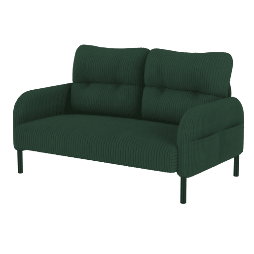 Conjunto de 3 peças Cord - Poltrona + Pufe + Sofá de 2 lugares com bolso lateral, estrutura em aço e encosto extra macio - Verde Esmeralda Conjunto de 3 peças Cord - Poltrona + Pufe + Sofá de 2 lugares com bolso lateral, estrutura em aço e encosto extra macio - Verde Esmeralda