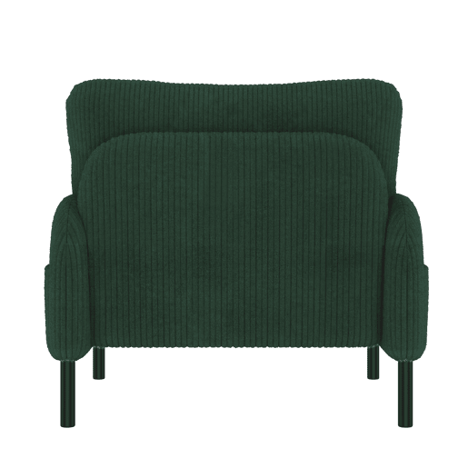 Conjunto de 3 peças Cord - Poltrona + Pufe + Sofá de 2 lugares com bolso lateral, estrutura em aço e encosto extra macio - Verde Esmeralda Conjunto de 3 peças Cord - Poltrona + Pufe + Sofá de 2 lugares com bolso lateral, estrutura em aço e encosto extra macio - Verde Esmeralda