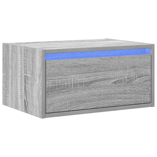 Mesa De Cabeceira De Parede Mesinha De Cabeceira - com luzes LED cinzento sonoma