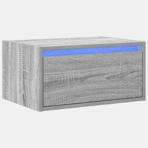 Mesa De Cabeceira De Parede Mesinha De Cabeceira - com luzes LED cinzento sonoma