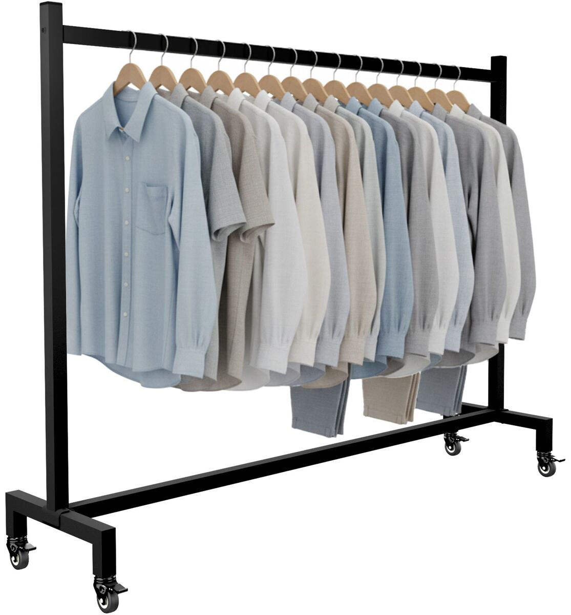 Perchero gisborne acero inoxidable negro 38x150x120 cm