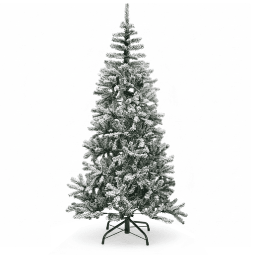 Árvore de Natal artificial luxuosa de 180 cm com efeito de neve premium, galhos frondosos de PVC