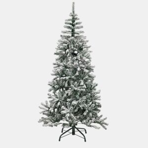 Árvore de Natal artificial luxuosa de 180 cm com efeito de neve premium, galhos frondosos de PVC