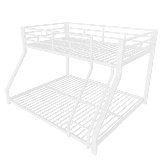 Cama beliche, 90200 cm + 140200 cm - Com grade, escada, certificado EN747, sem colchão - Branco Cama beliche, 90200 cm + 140200 cm - Com grade, escada, certificado EN747, sem colchão - Branco