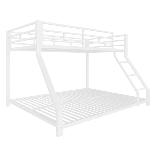 Cama beliche, 90200 cm + 140200 cm - Com grade, escada, certificado EN747, sem colchão - Branco Cama beliche, 90200 cm + 140200 cm - Com grade, escada, certificado EN747, sem colchão - Branco
