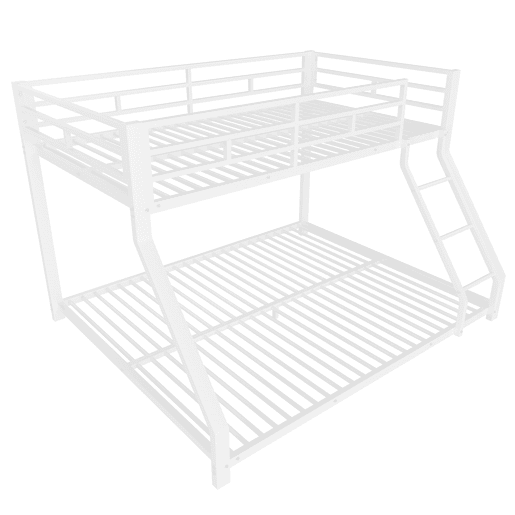 Cama beliche, 90200 cm + 140200 cm - Com grade, escada, certificado EN747, sem colchão - Branco Cama beliche, 90200 cm + 140200 cm - Com grade, escada, certificado EN747, sem colchão - Branco
