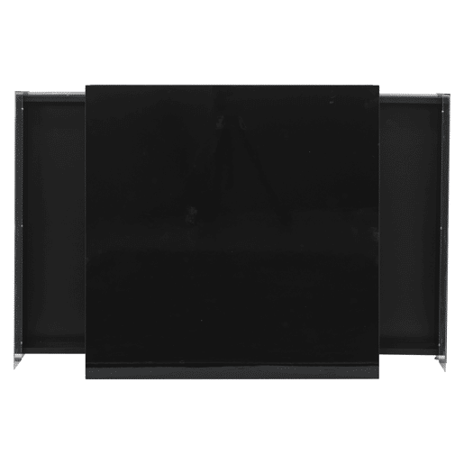 Mesa de centro moderna com LED 70x70x41 cm - 2 gavetas, área de exposição transparente, carga até 30 kg - Preto