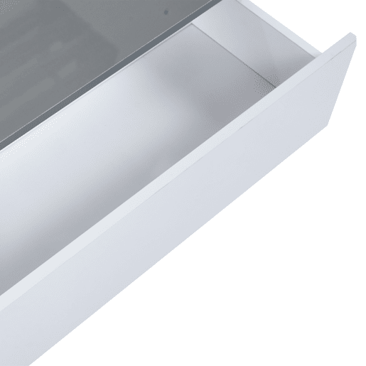 Mesa de café elevável 707035 cm - Mesa de sala com arrumação oculta e prateleiras, secretária com LED, mesa com gavetas - Branco