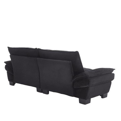 Sofá moderno de 2 lugares - com cama extra, almofada incluída, confortável e espaçoso - Preto Sofá moderno de 2 lugares - com cama extra, almofada incluída, confortável e espaçoso - Preto