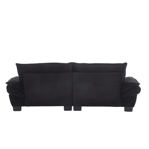 Sofá moderno de 2 lugares - com cama extra, almofada incluída, confortável e espaçoso - Preto Sofá moderno de 2 lugares - com cama extra, almofada incluída, confortável e espaçoso - Preto