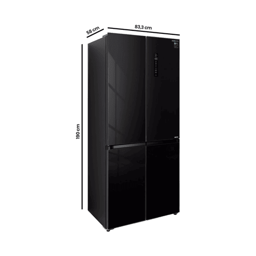 Frigorífico Americano Infiniton AMCB-580CD90NEC u2013 456 L, Slot-In, Cristal Preto