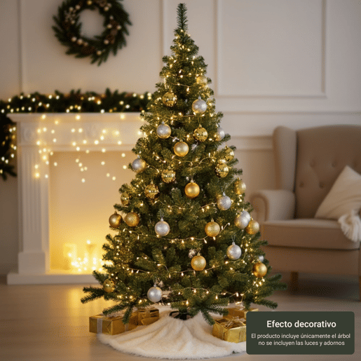 Árvore de Natal artificial verde de 180 cm com base de metal, ideal para decoração de Natal