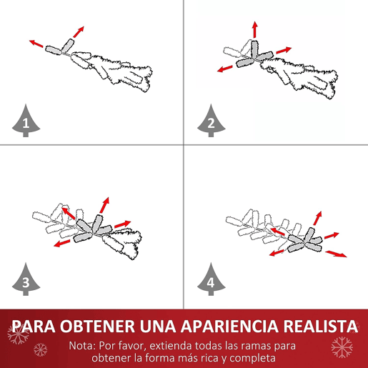 Árvore de Natal artificial verde de 180 cm com base de metal, ideal para decoração de Natal