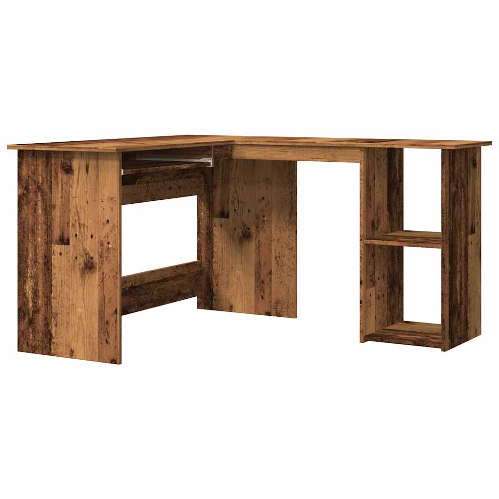 Escritorio - mesa de ordenador de esquina madera contrachapada madera vieja