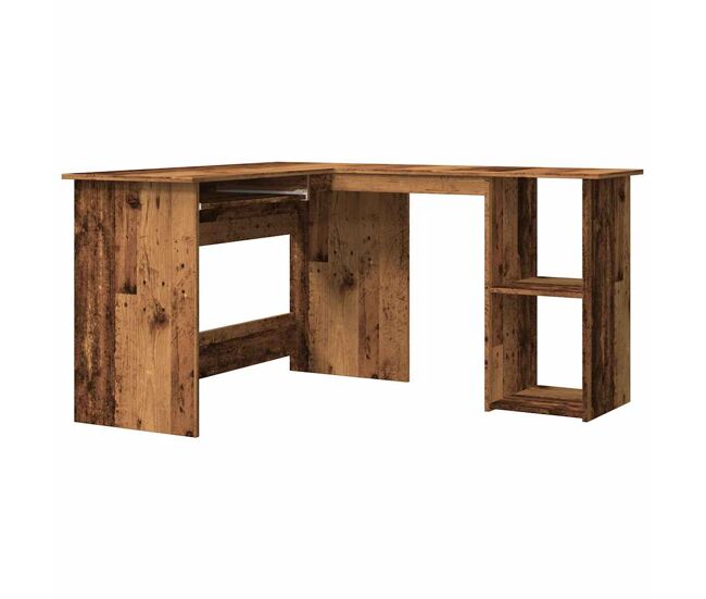 Escritorio - mesa de ordenador de esquina madera contrachapada madera vieja