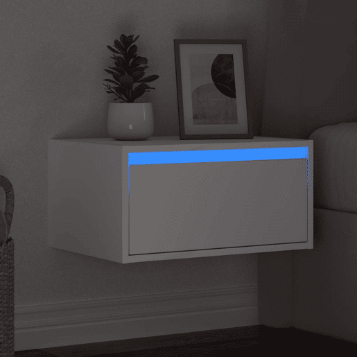 Mesa De Cabeceira De Parede Mesinha De Cabeceira - com luzes LED branco