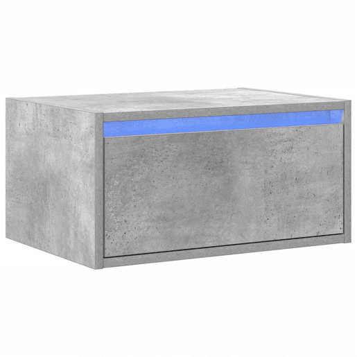 Mesa De Cabeceira De Parede Mesinha De Cabeceira - com luzes LED cinzento cimento