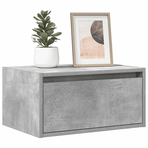Mesa De Cabeceira De Parede Mesinha De Cabeceira - com luzes LED cinzento cimento