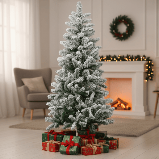 Árvore de Natal artificial com neve de 120 cm e efeito neve premium