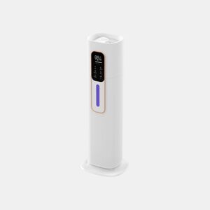Humidificador ultra-sónico e ultra-silencioso. Com tanque de 9L e desenho de torre, ideal para climas secos e para aliviar problemas respiratórios.