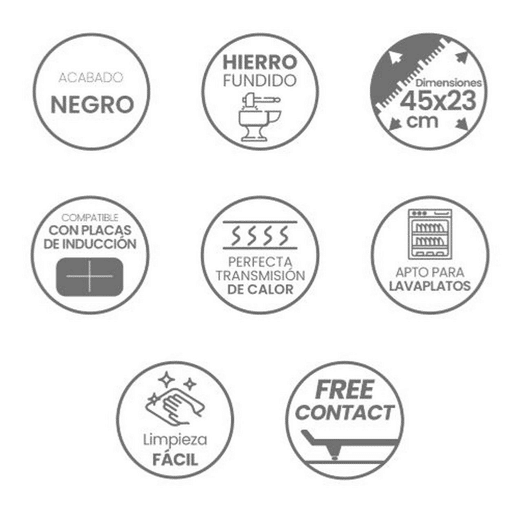 Chapa Grill Infiniton GRILL A44I, Compatível apenas com placas de indução, Ferro Fundido, Preto Chapa Grill Infiniton GRILL A44I, Compatível apenas com placas de indução, Ferro Fundido, Preto