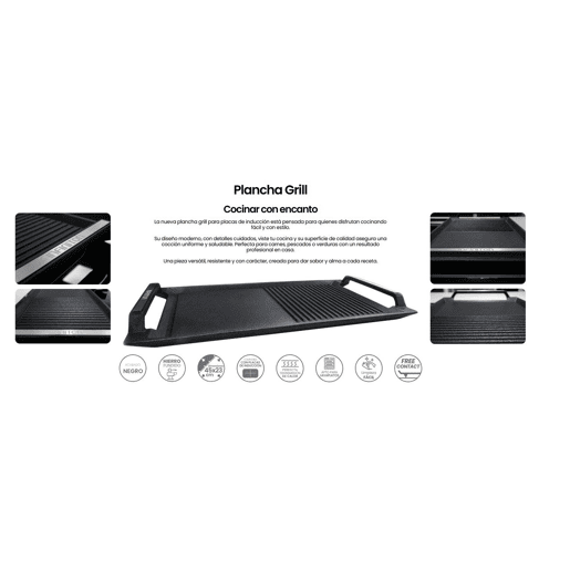 Chapa Grill Infiniton GRILL A44I, Compatível apenas com placas de indução, Ferro Fundido, Preto Chapa Grill Infiniton GRILL A44I, Compatível apenas com placas de indução, Ferro Fundido, Preto