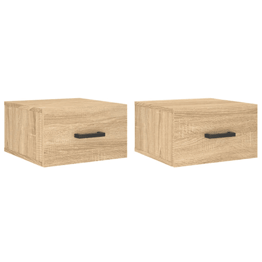 Lote de 2 Mesas De Cabeceira parede - Mesinhas De Cabeceira 35x35x20 cm cor carvalho sonoma