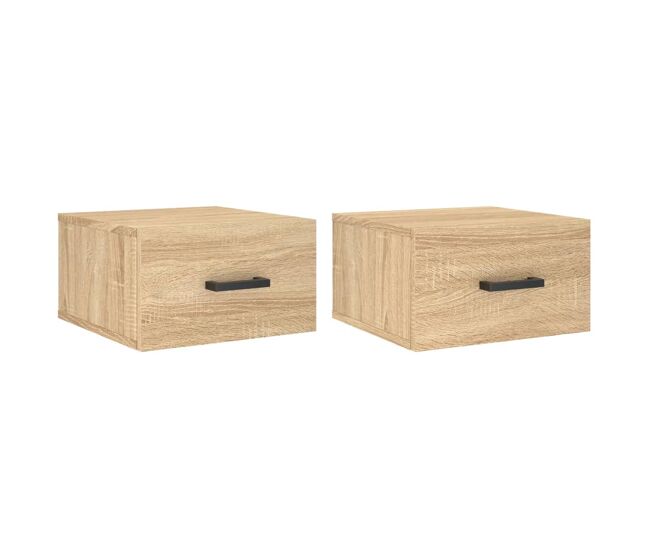Juego de mesitas de noche de pared mesillas de noche - color roble sonoma 35x35x20 cm