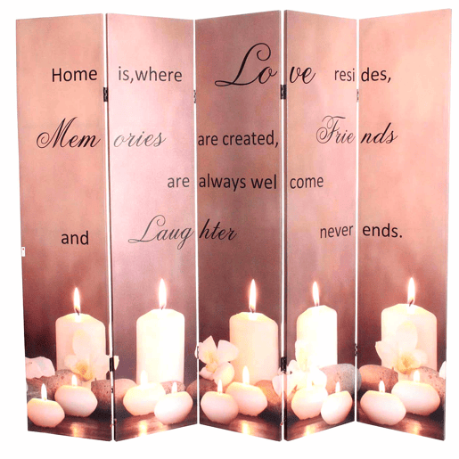 Divisória de ambientes com 5 painéis e design de Buda em LED com temporizador 180x200 cm 15 LEDs 04_0008630