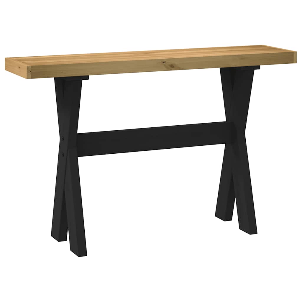 Mesa consola - mesa de entrada patas en x madera maciza pino 120x30x75 cm
