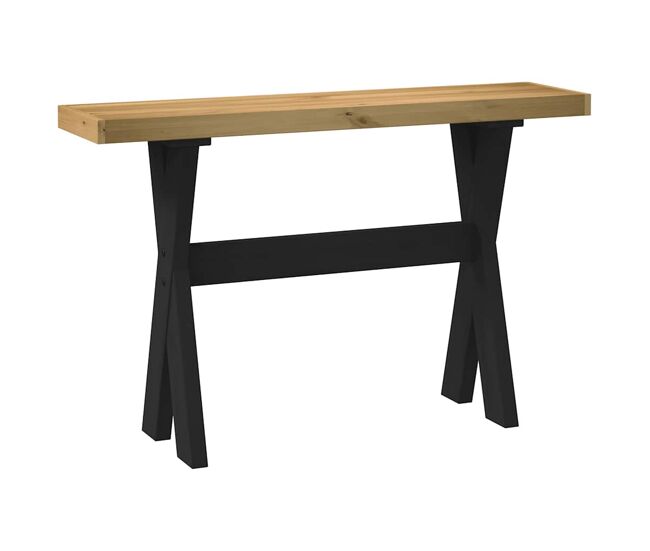 Mesa consola - mesa de entrada patas en x madera maciza pino 120x30x75 cm