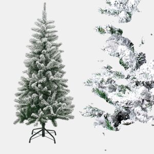 Árvore de Natal artificial luxuosa de 150 cm com efeito de neve premium, galhos frondosos de PVC