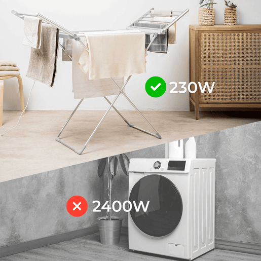 Varal Elétrico Dobrável com Asas, Tela Touch, Temporizador e Controle de Temperatura Warmmat InnovaGoods 230 W 20 Barras