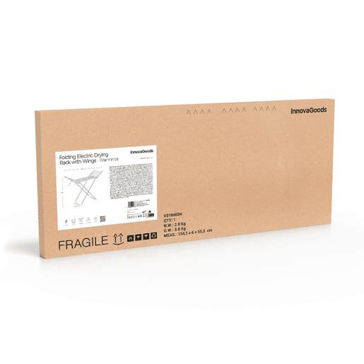 Varal Elétrico Dobrável com Asas, Tela Touch, Temporizador e Controle de Temperatura Warmmat InnovaGoods 230 W 20 Barras