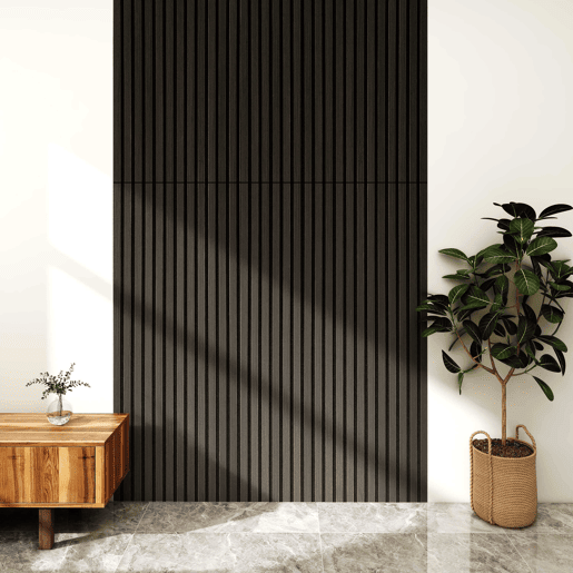 Conjunto de 8 painéis acústicos de parede 3D Vang MDF 120x60x2 cm (5,76 m²) - Carvalho cinzento NEU.HOLZ