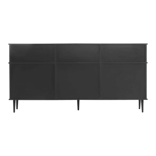 Cômoda 160x40x80 cm - 4 portas de correr, 1 gaveta, combinação de carvalho e preto - Preto+Natural