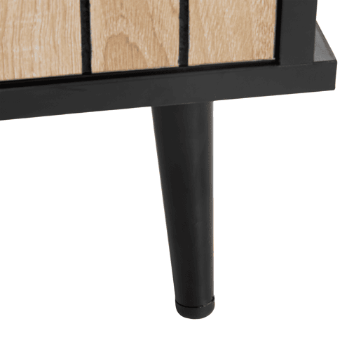 Cômoda 160x40x80 cm - 4 portas de correr, 1 gaveta, combinação de carvalho e preto - Preto+Natural