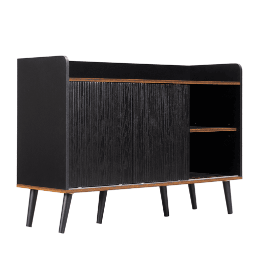 Aparador 117,5x40x80 cm - Três gavetas, design moderno em madeira - Preto