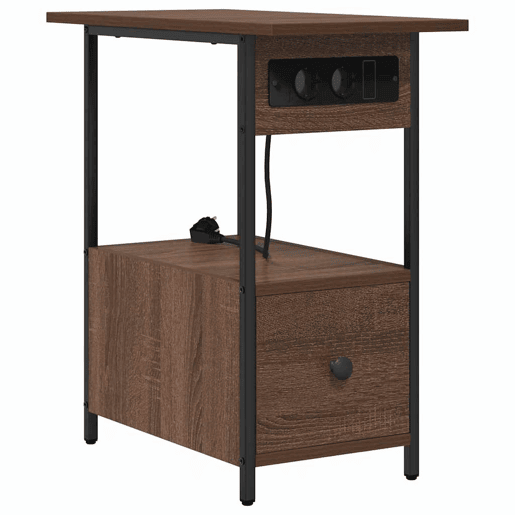 Mesa De Cabeceira - Mesinha De Cabeceira Carvalho castanho 60 x 30 x 61 cm