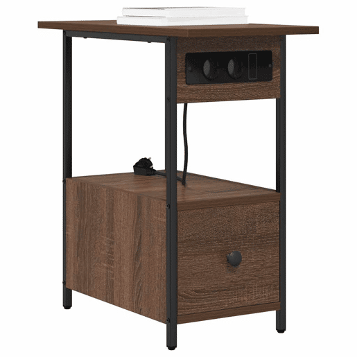 Mesa De Cabeceira - Mesinha De Cabeceira Carvalho castanho 60 x 30 x 61 cm