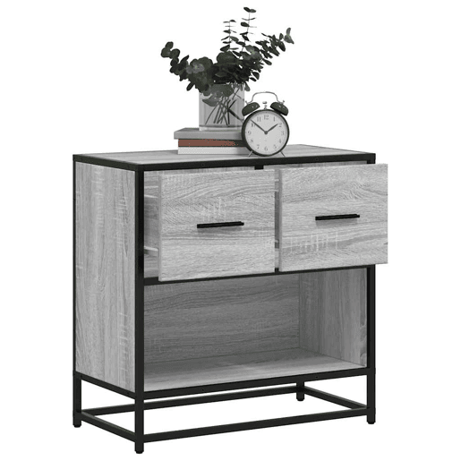 Mesa De Cabeceira - Mesinha De Cabeceira Sonoma 60x31x60 cm madeira e metal cinzento