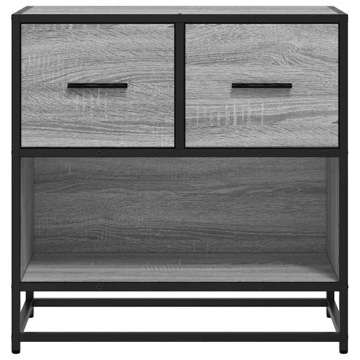 Mesa De Cabeceira - Mesinha De Cabeceira Sonoma 60x31x60 cm madeira e metal cinzento