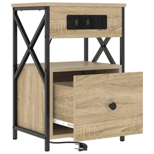 Mesa De Cabeceira - Mesinha De Cabeceira com gaveta Carvalho sonoma 40 x 31 x 60 cm