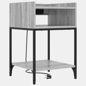 Mesa De Cabeceira - Mesinha De Cabeceira Sonoma cinzento 40 x 40 x 61 cm