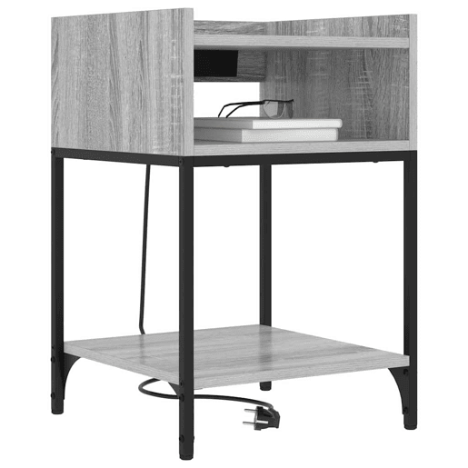 Mesa De Cabeceira - Mesinha De Cabeceira Sonoma cinzento 40 x 40 x 61 cm