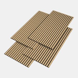 Conjunto de 12x painéis acústicos de parede 3D Vang MDF 120x60x2 cm (8,64 m²) - carvalho claro NEU.HOLZ