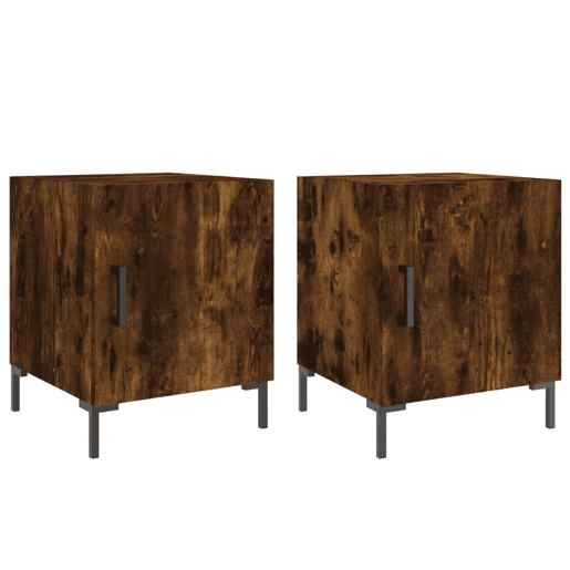 Lote de 2 Mesas De Cabeceira Mesinhas De Cabeceira - 40x40x50cm derivado madeira carvalho fumado