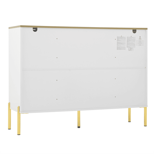 Aparador 150x40x75 cm - Frentes em vidro e vinoteca - Branco
