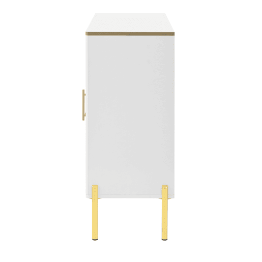 Aparador 150x40x75 cm - Frentes em vidro e vinoteca - Branco
